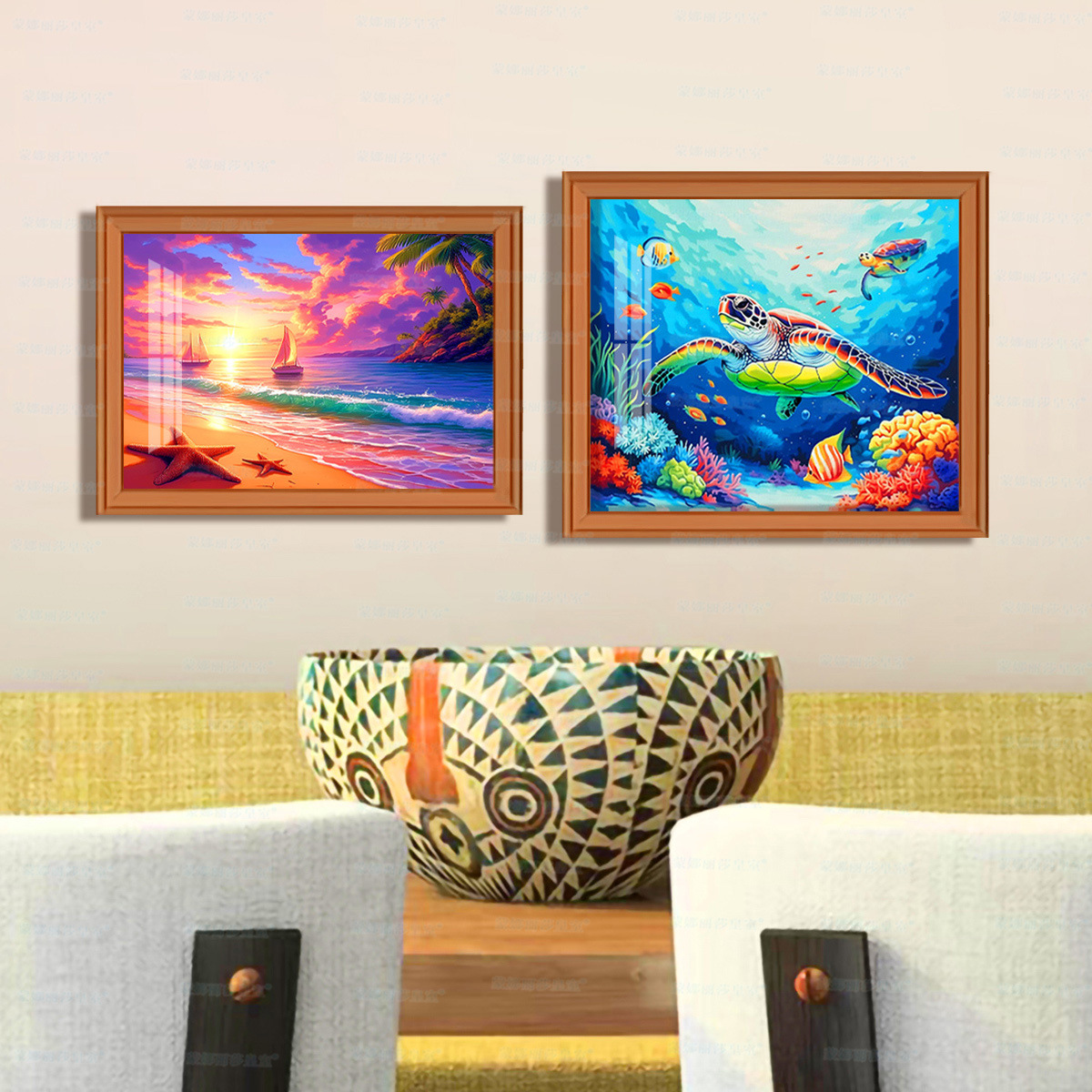 [Algodón importado] Mona Lisa real bordado de cruz hermosa playa mundo bajo el mar doblet bordado de hilo decorativo image 2