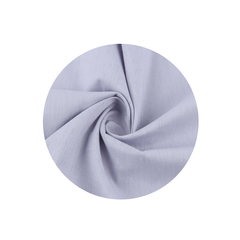 Tela de lino de algodón slub camisa ropa tela verano lino fino color sólido estilo chino vestido plisado material