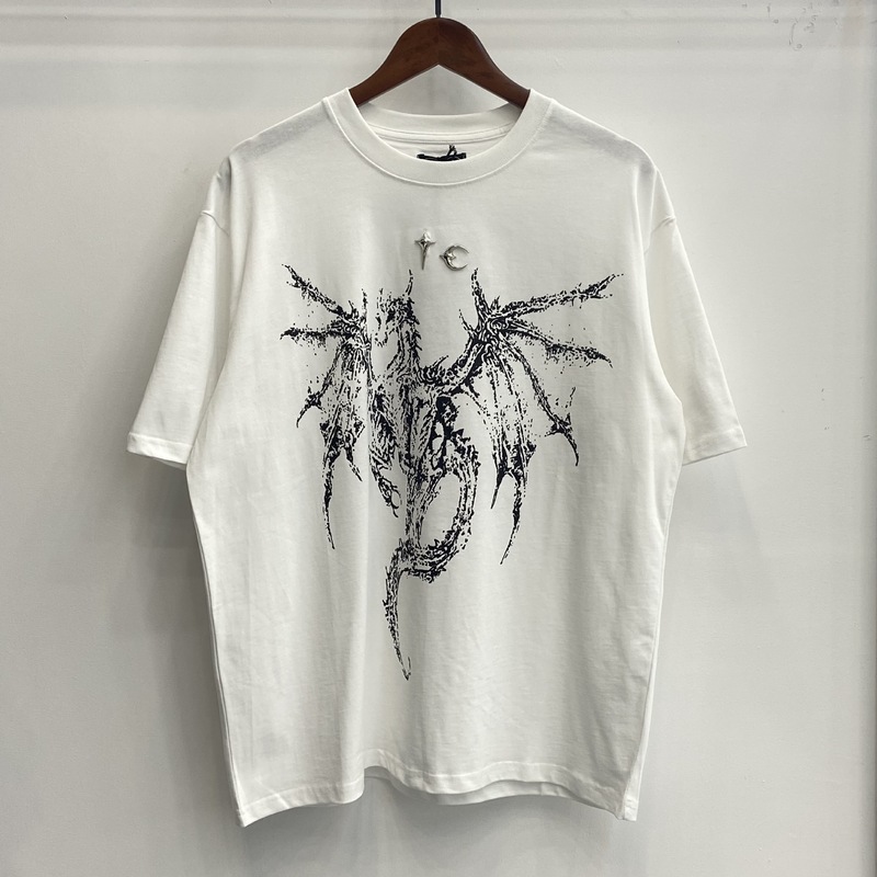 クロスボーダー新型暴徒クラブTHUG CLUBアメリカレトロ半袖水洗いして古い上着tシャツを作ります。|undefined