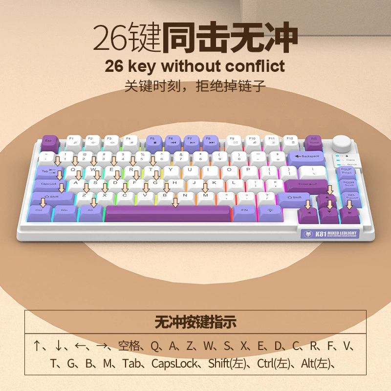 Кабельная игровая клавиатура Hyun Yinhu K81 для настольного компьютера и ноутбука, офис, бизнес, симпатичная девушка, компактная клавиатура USB