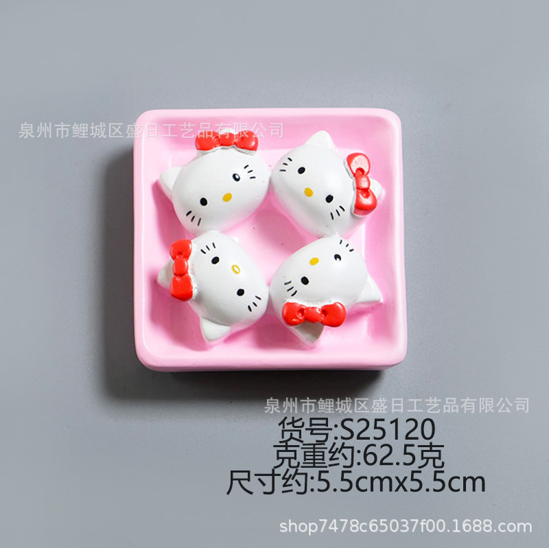 创意甜品冰箱贴可爱小猫磁铁强吸3d立体仿真卡通树脂磁贴家居饰品|undefined