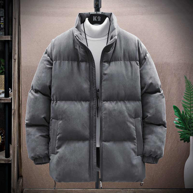 Men's Clothing cotton clothing men's trendy brand cotton jacket winter simple hem drawstring design suede_voghion.com