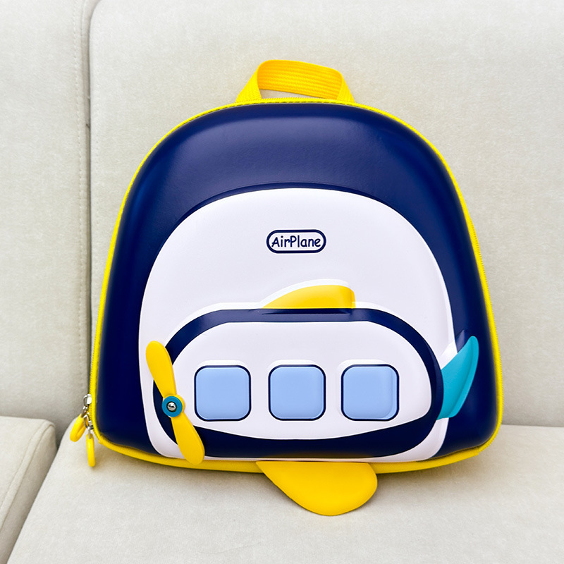 Mochila de cáscara dura para niños aviones de dibujos animados jardín de infantes mochila de cáscara de huevo para niños y niñas mochila tridimensional comercio exterior