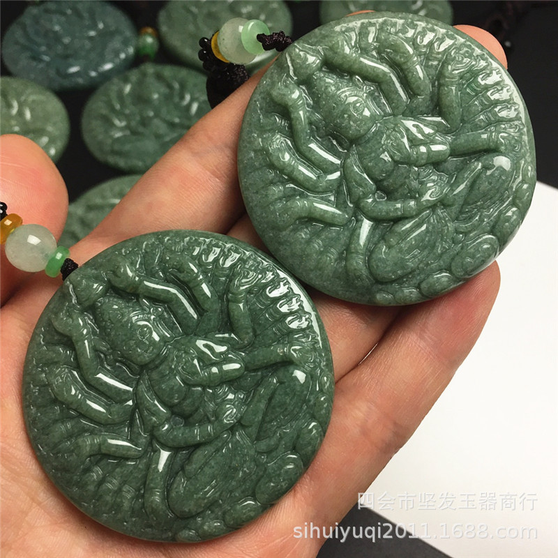 緬甸玉器翡翠吊墜a貨千手觀音玉牌玉石掛件玉工藝品飾品廠家批發