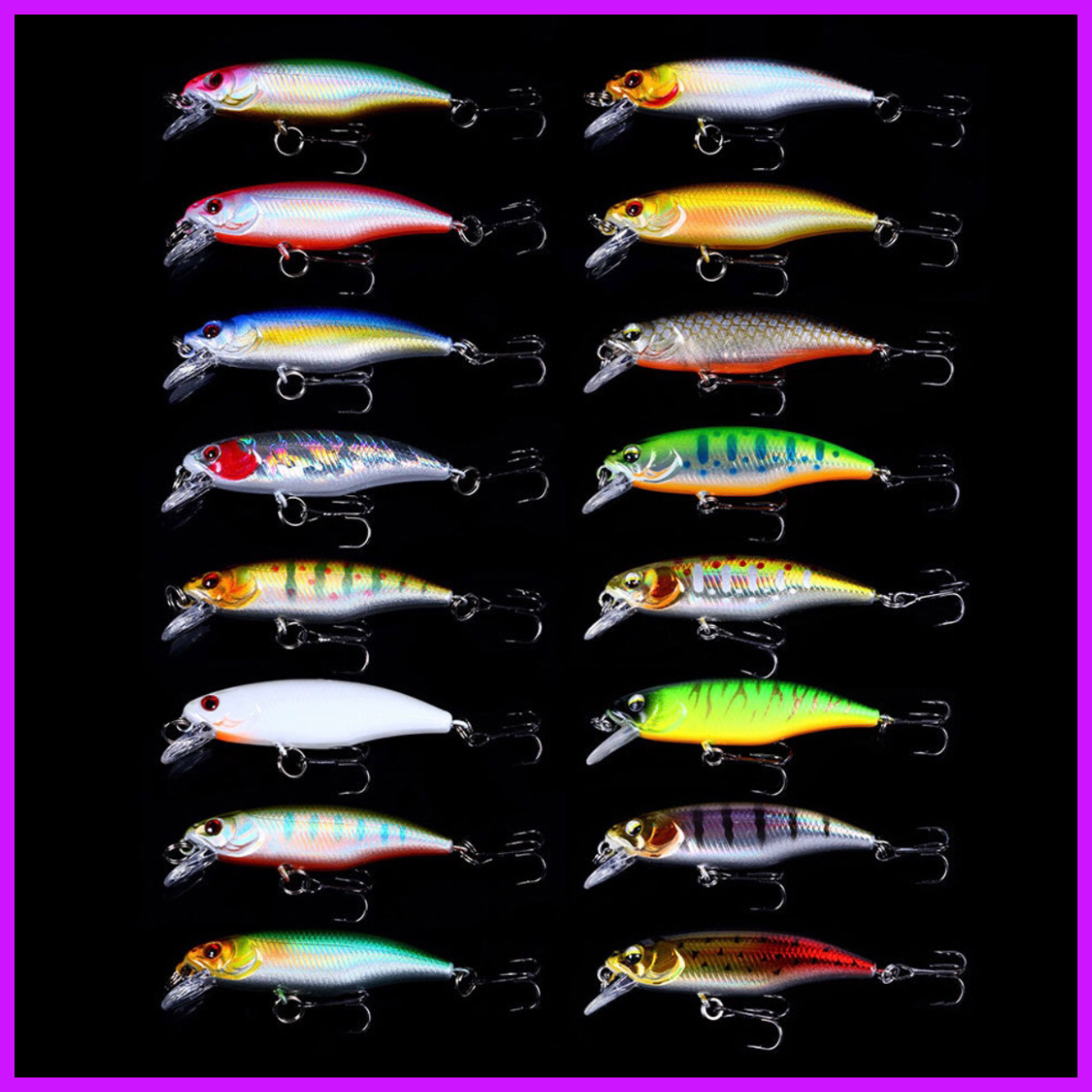 16 Colors Shallow Diving Minnow Lures Sinking Hard Plastic Baits Fresh Water Bass Swimbait Tackle Gear