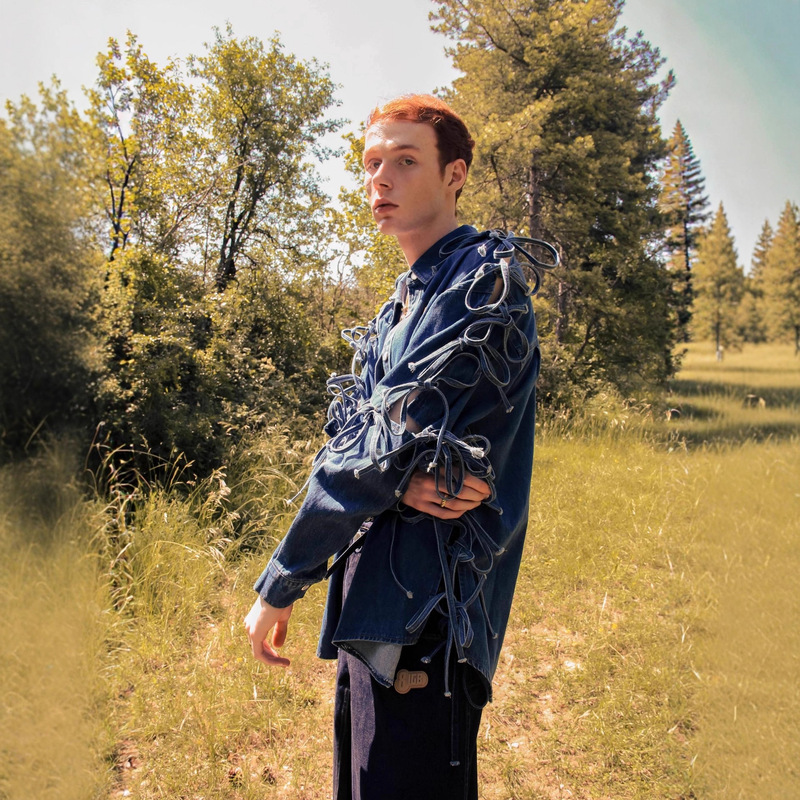 High-End Trendy Brand 2025 Autumn and Winter Men's Multi-Pocket Loose Retro Denim Shirt with Tie Long-Sleeve Cardigan Top