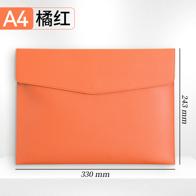 a4 レザーファイルバッグカスタムファイルバッグ情報バッグ防水ビジネスオフィススナップボタン肥厚収納袋プリントロゴ|undefined