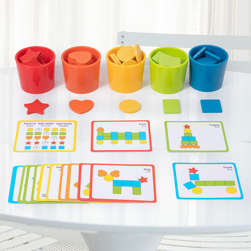 Weiweihu Educación temprana para niños Forma Color Copa de clasificación cognitiva Cognición para bebés Juguete de pensamiento lógico