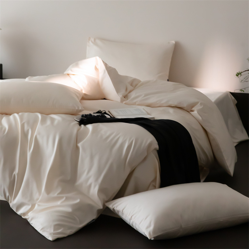 Cuatro estaciones Nantong algodón conjunto de cuatro piezas de color sólido lujo ligero alto sentido 60 algodón de lana larga delgado lujo ligero