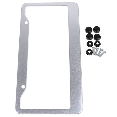 Amazon Cross-Border Aluminum Alloy License Plate Frame Red Color American Standard License Plate Frame License Plate Frame Cross-Border License Plate Frame (License plate holder/license plate holder) - silver