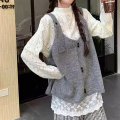 2025入秋穿搭新款韩系休闲叠穿针织马甲女复古风网红小众背心吊带