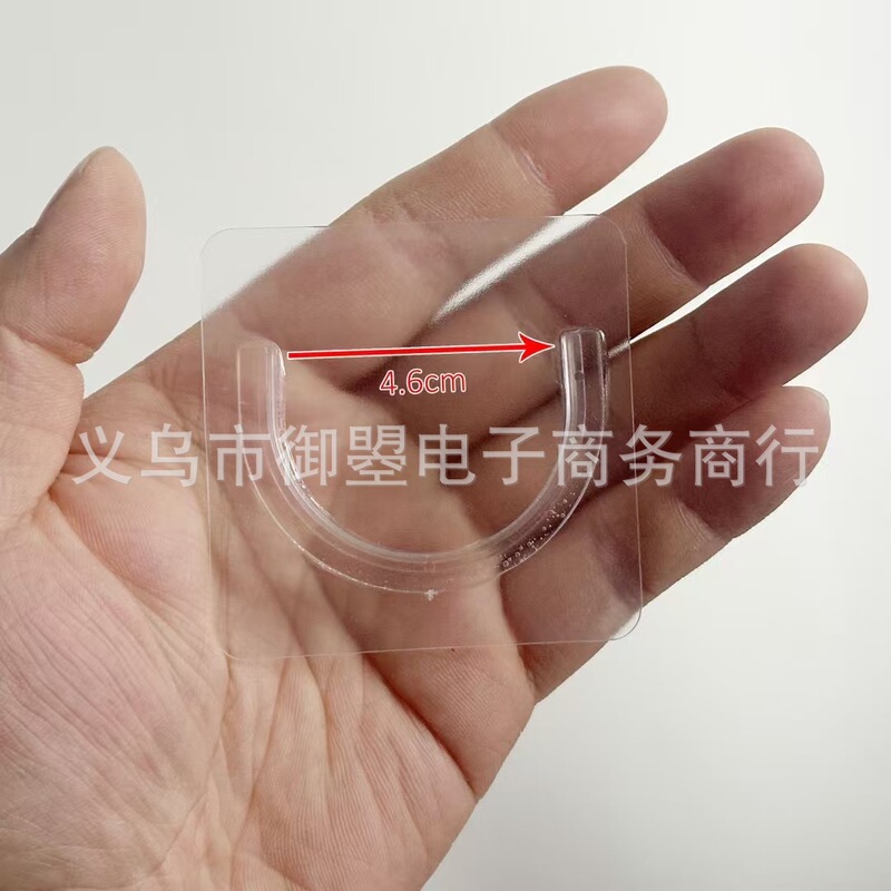 穴あけ不要の透明中型ホルダー家庭用滑り止め強粘着ホルダーアクセサリー伸縮ロッド固定ホルダー|undefined