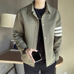 外套男春秋款大码男装2025新款翻领痞帅潮流高级感衣服春装夹克男