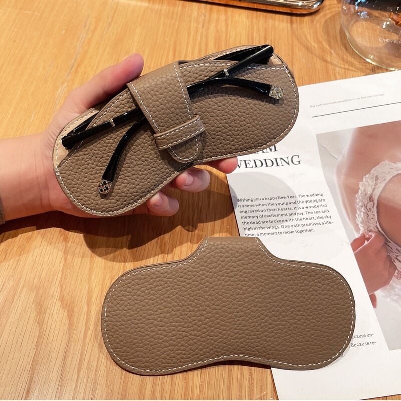 Factory Outlet Cowhide Glasses Bag Unisex Myopia Glasses Sunglasses Protective Cover Portable Glasses Case Storage Bag