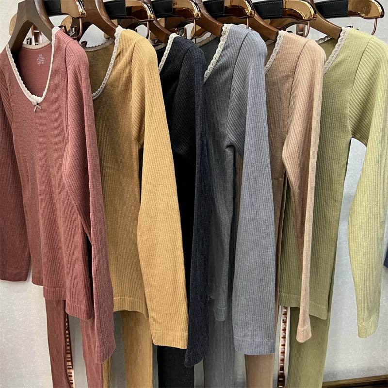 가열면 바디 셰이핑 여성 가을 ??옷 가을 바지 정장 실 홈 슬리밍 열 속옷 레이스 투피스 정장 유행