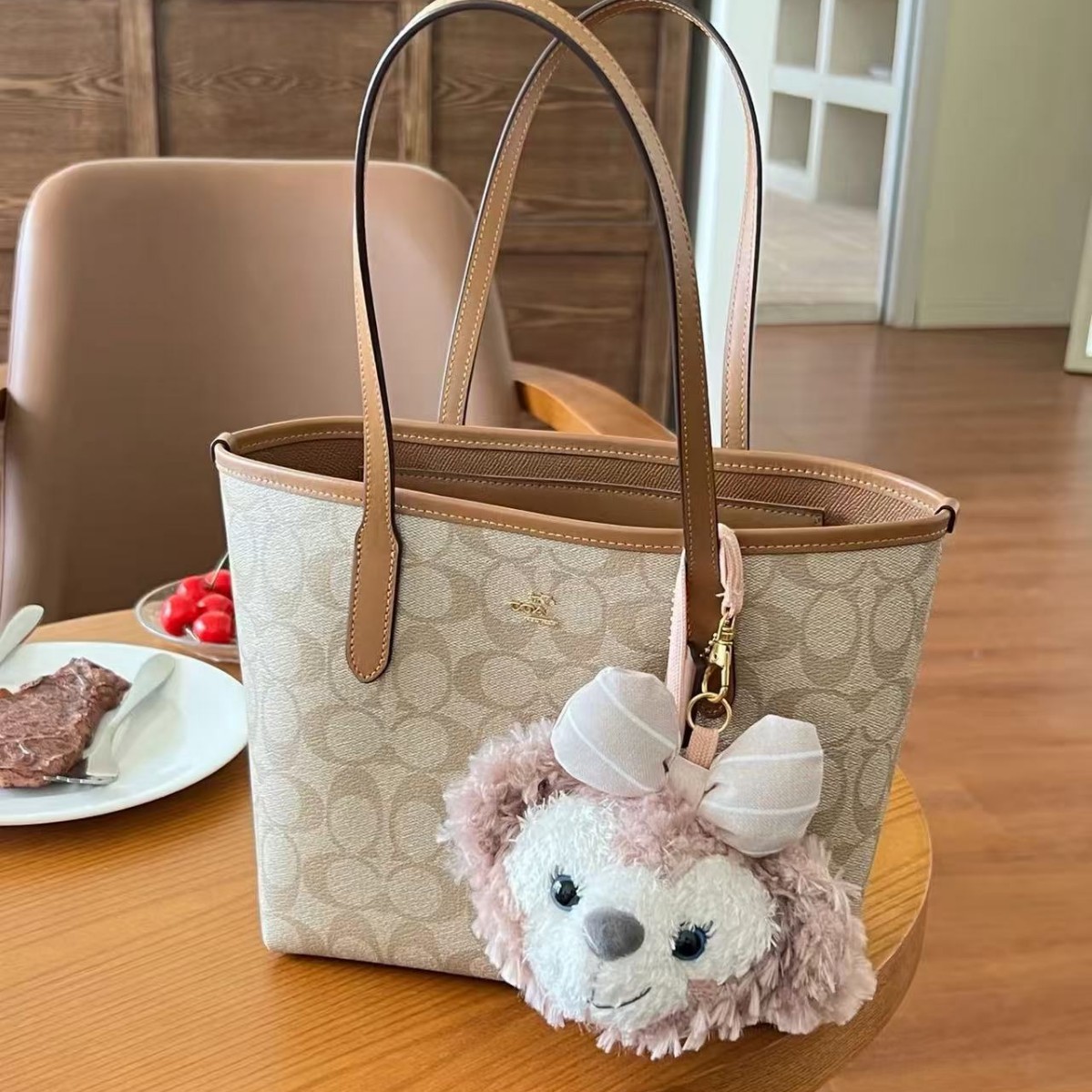 C Brand City23 Tote Bag Women's Bag Classic Pattern Shopping Bag Large Capacity Mother-Daughter Tote Shoulder Bag Handbag for Commuting