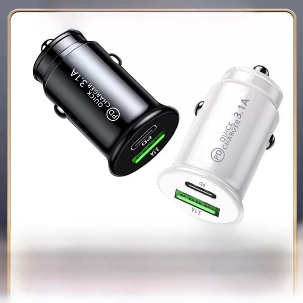 Car charger pd fast charging flash charging car cigarette lighter one-on-two conversion head Dual usb car charging head