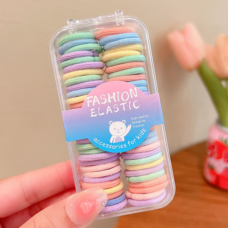 60 piezas ~ banda de goma para niñas El tamaño pequeño no duele el cabello banda de goma cuerda de pelo Internet celebridad niños bebé cuerda de pelo bebé anillo de pelo