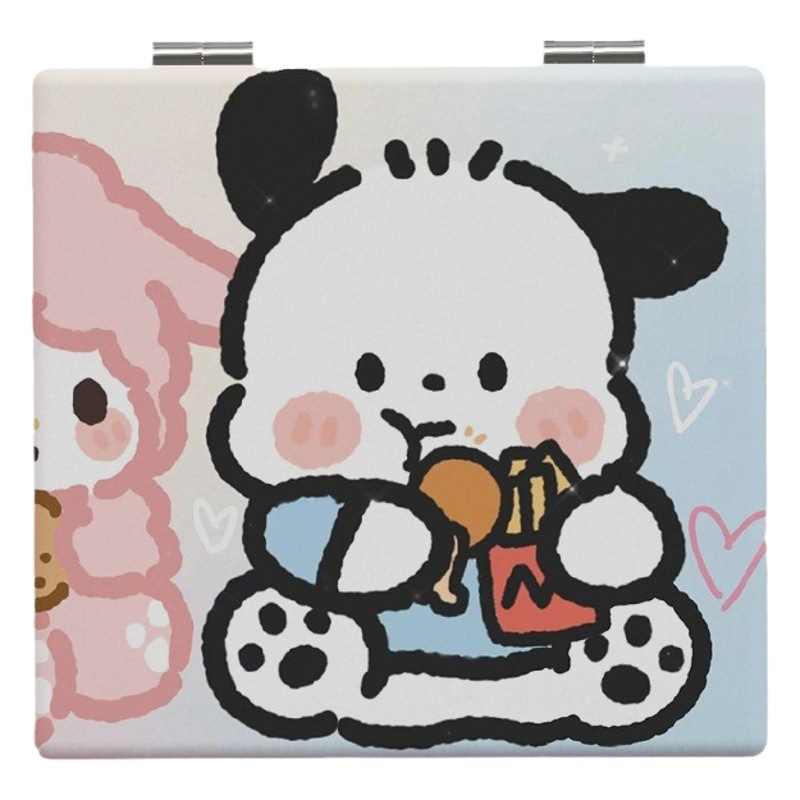 Sanrio coolomi pequeño espejo estudiante portátil espejo plegable espejo de doble cara