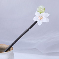 Fresh lotus leaf hairpin, ancient style hairpin with dangling flowers, hair accessory for Hanfu and cheongsam, suitable for women