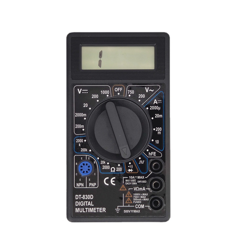 DT830D 外贸数字万用表 工厂特价直供 测通断 带蜂鸣器 （黑色）