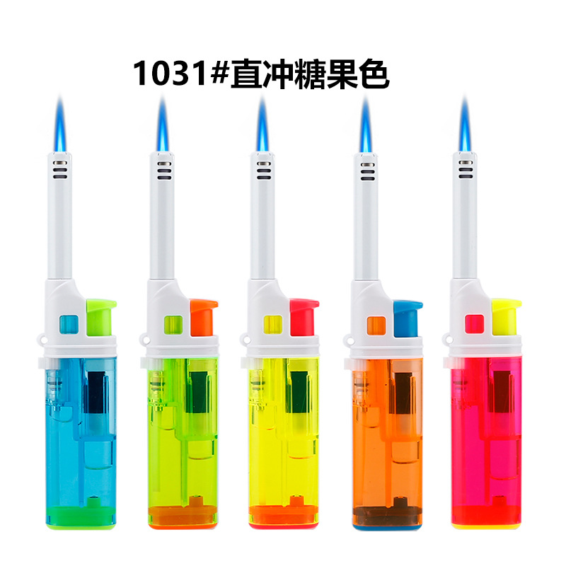 encendedor a prueba de viento mango alargado infláble seguro y duradero encendedor de boca larga vendedor fuera del usuario pistola de encendido multifuncional