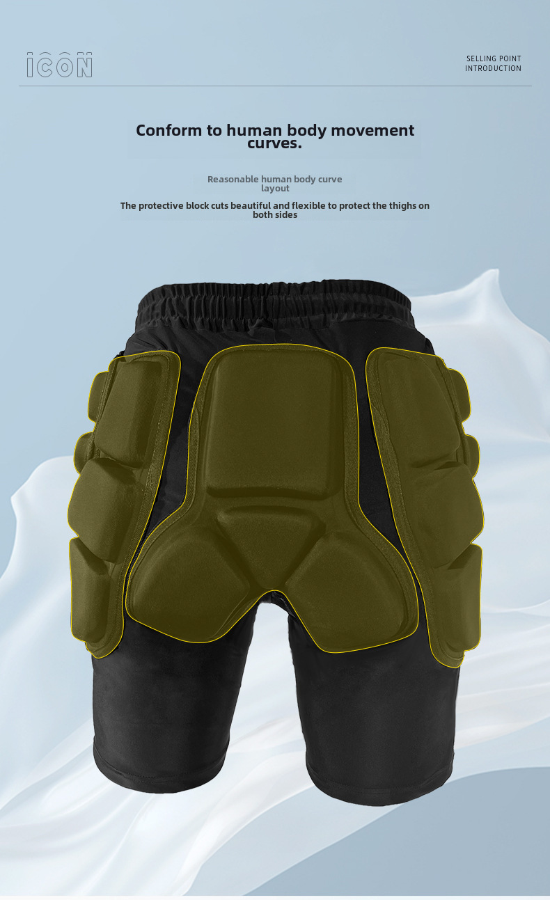 Yetişkin Kayak Kalça Koruma Pantolonu Kaykay Paten Koruyucuları Kalınlaştırılmış Sünger Düşme Önleyici Pantolon Nefes Alabilir Yüksek Elastik Pantolon_voghion.com