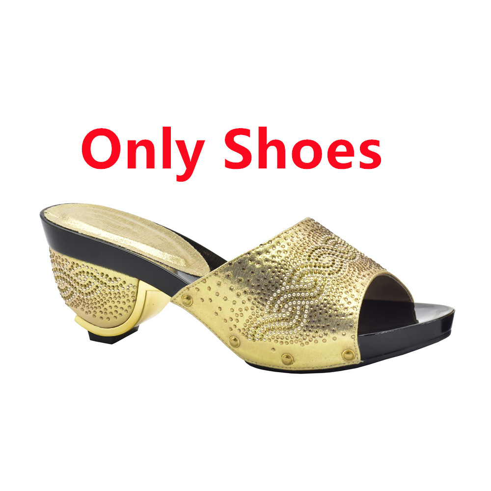 New solid color hot diamond round head high heels wedding shoes rhinestones elegant with clutch bag set_voghion.com