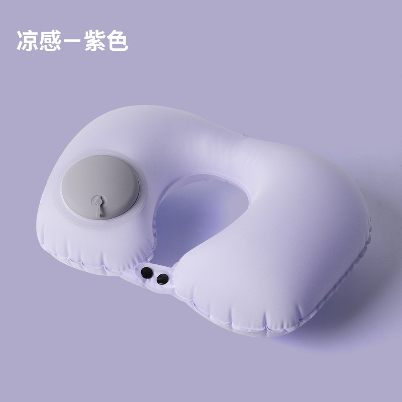 空気入れu型枕押圧空気入れ首枕旅行枕tpu飛行機牛乳糸首枕携帯旅行三宝