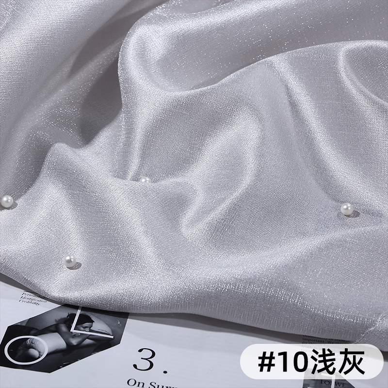 Tela de satén de corteza Tela de satén de textura muscular de brillo Traje antiguo Hanfu Falda de cara de caballo Tela de ropa decorativa de color sólido image 14