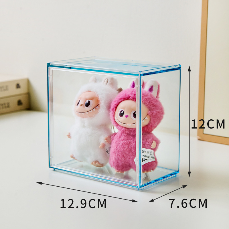 labubu心底密码系列盲盒收纳展示架拉布布4.0手办搪胶娃娃展示盒|undefined