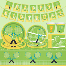 2025新款网球主题派对餐具纸盘纸巾生日用品一次性生日聚会套装