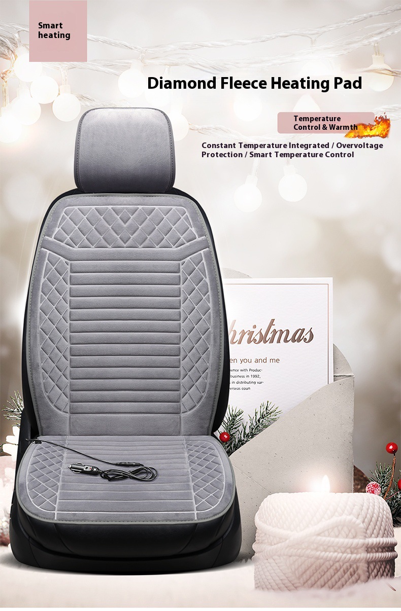 Heated Seat Cushion Fcc Certified Ce Winter Plush Cushion Car Plush Seat Cushion Car Accessories Winter Car Seat Cushion