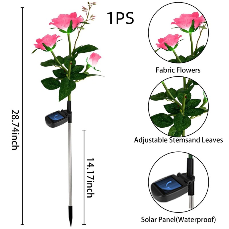 Solar simulación flor lámpara LED lirio flor lámpara de tierra girasol césped lámpara Rosa jardín Lámpara decorativa
