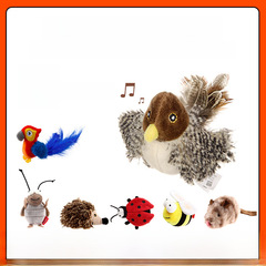 Luxurious GiGwi Cat Toy Rhythm Hunter Series Sound Activated Toys Touch Sensor Grasshopper Bird Hedgehog Parrot