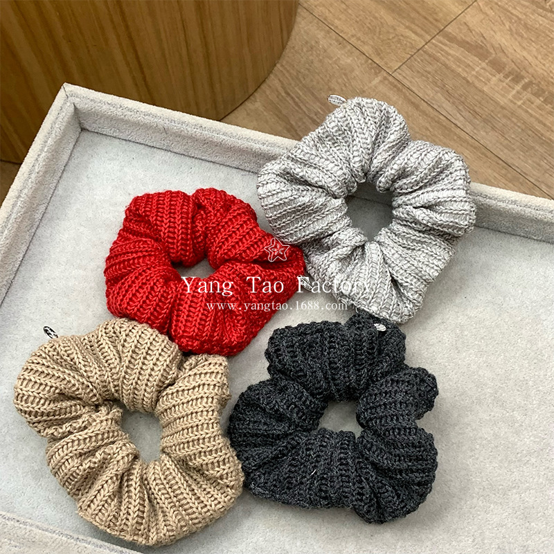 Otoño y invierno lana de punto anillo de cabello de intestino femenino suave perezoso sensación baja cuerda de cabello de cola de caballo temperamento anillo de cabello versátil