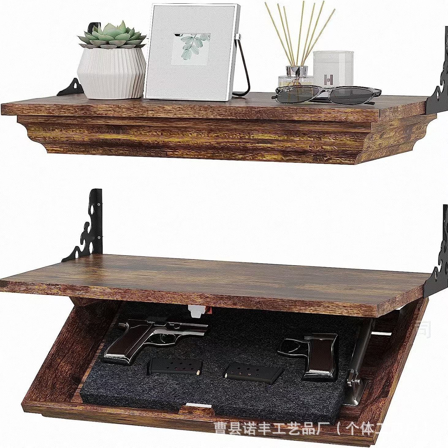 The Hide Rack Wooden Pistol Hidden Rack Wall-mounted Pistol Hidden Rack Wooden Pistol ...