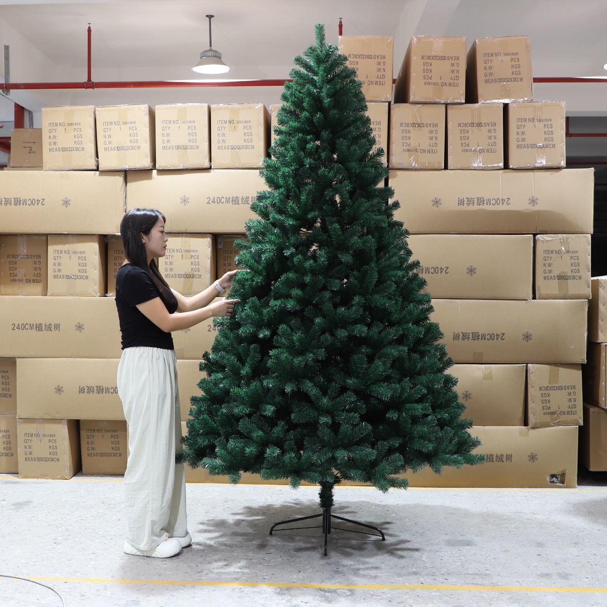 Árbol de Navidad cifrado protección ambiental PVC fábrica personalizada simulación de Navidad decoración directa 1.8m 2.1m árbol verde
