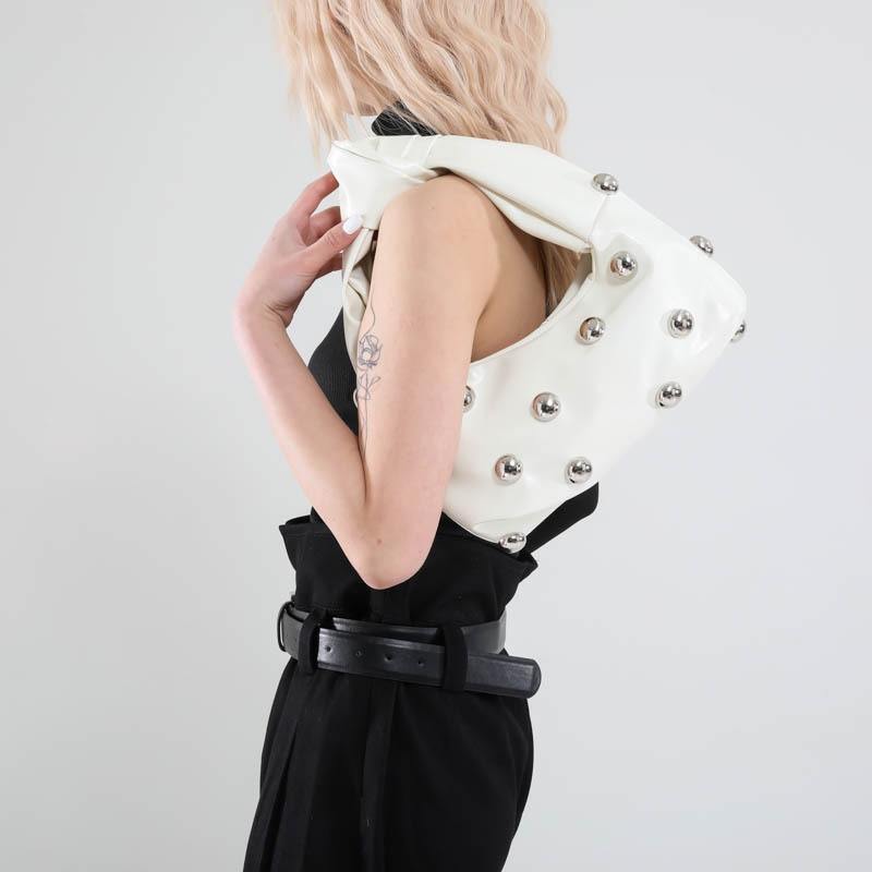 Bolso de axila con textura transfronteriza 2025 primavera nuevo bolso femenino bolso de moda de alta gama bolso de hombro con cuentas personalizado