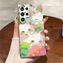 可爱满屏猫咪适用三星s25ultra手机壳s24fe卡通s23/22简约菲林壳