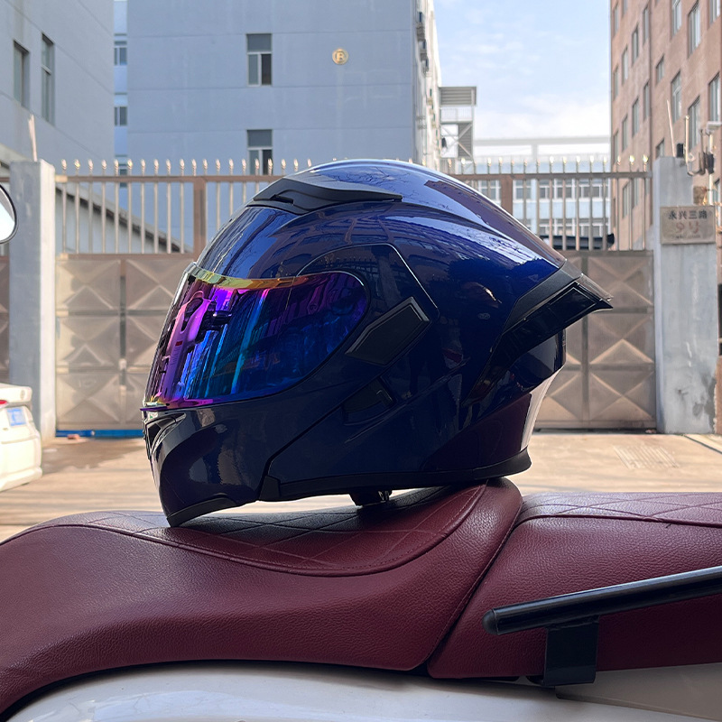 Cuatro estaciones coche eléctrico casco de seguridad cola grande superficie expuesta Jiekai 3C certificado casco de la motocicleta casco completo de la motocicleta de los hombres personalidad