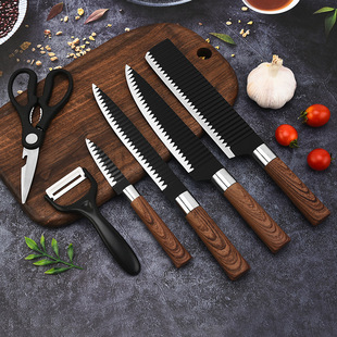 in stock Supply Stainless Steel Cutter suit Paint Cutter Right Angle Handle Wave Pattern Six Piece suit Business Gift Box