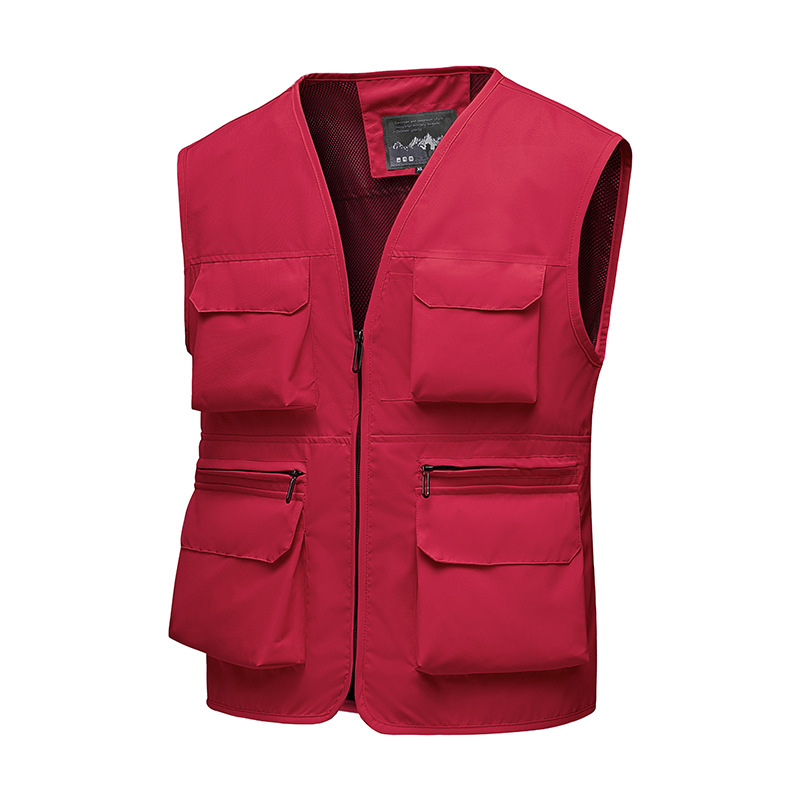 Función de montaña de alta gama para exteriores Chaleco de chaleco multibolsillo Chaleco para fotógrafo de pesca para hombre Chaleco de herramientas personalizado