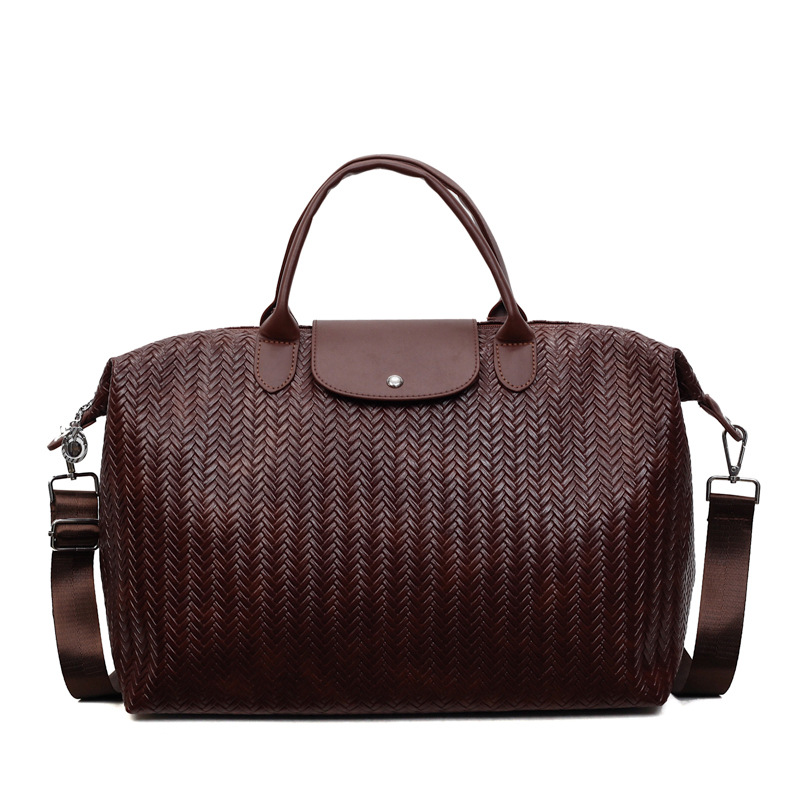 Bolsa de viaje de gran capacidad retro herringbone transfronteriza, bolsa de ejercicios deportivos al aire libre para mujeres, bolsa de hombro de un solo hombro.