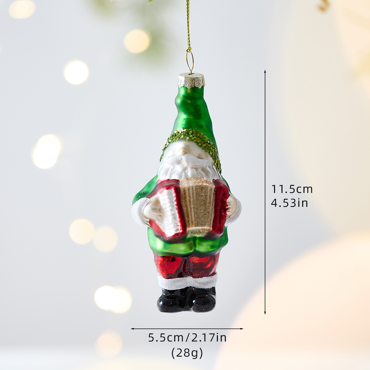 Nuevos productos transfronterizos de decoración de Navidad colgantes creativos de vidrio pintado colgantes de la atmósfera del diseño de escena