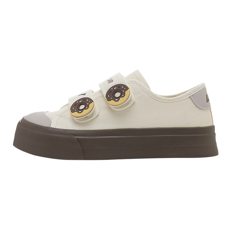 Zapatos de plataforma de velcro de retroceso, vitalidad juvenil, zapatos cómodos para estudiantes, pies lindos, pequeños zapatos de punta grande en polvo de fresa, mujeres