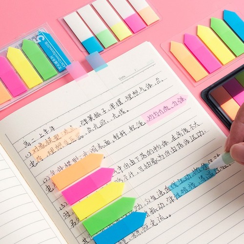 Deli convenient label stickers cute girl ins style small fresh creative instructions fluorescent label stickers wholesale