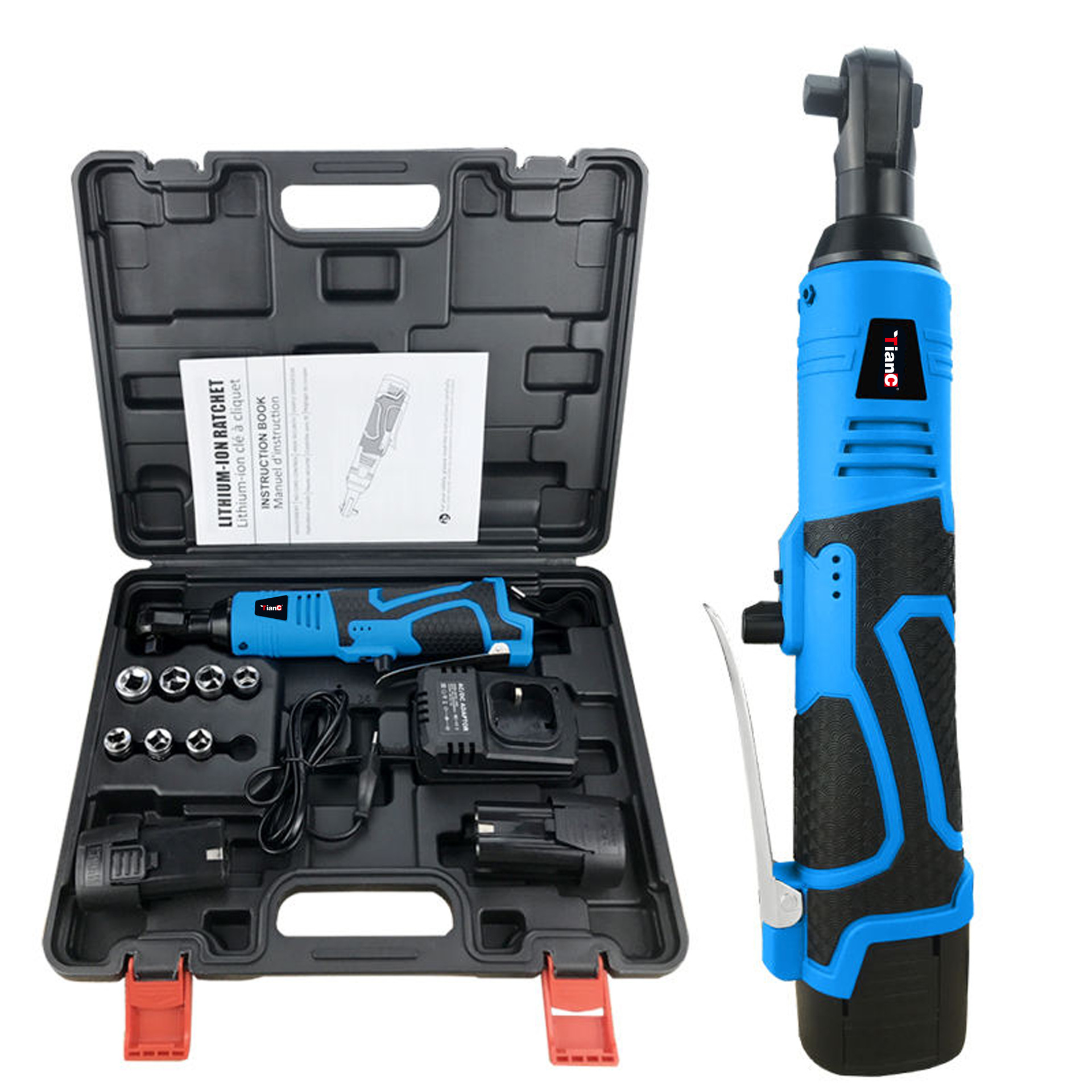 Venta al por mayor de gran torque 90 ° ángulo Llave de trinquete eléctrica 18V llave de carga batería de litio etapa Truss Especial