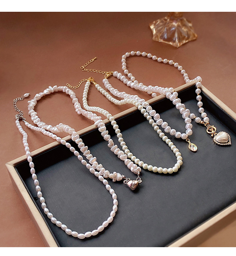1 Piece Sweet Heart Shape Flower Bow Knot Imitation Pearl Alloy Titanium Steel Womenu0027S Necklace