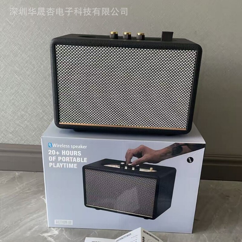 Cross-Border Applicable Action3 Wireless Bluetooth Retro Marshall Speaker Desktop Subwoofer High-Power Audio Cross-Border Applicable Action3 Wireless Bluetooth Retro Marshall Speaker Desktop Subwoofer High-Power Audio